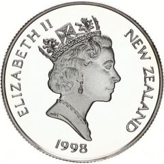 5 Dollars - Elizabeth II 3rd Portrait, Four Stars, Silver Proof
