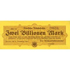 2 000 000 000 000 Mark Deutsche Reichsbahn