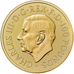 100 Pounds - Charles III St George & The Dragon, 1oz Fine Gold