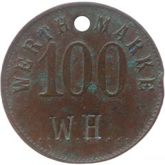 100 Pfennig Werth-Marke, Countermarked `WH`
