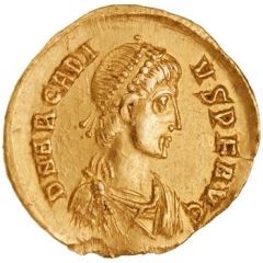Tremisis - Arcadius Victory facing left, VICTORIA AVGVSTORVM, Constantinopolis