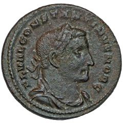 Nummus - Constantinus I as Caesar CONSTANTINVS NOBILI C, GENIO POP ROM, PLN, Londinium