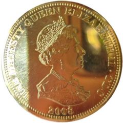 5 Pounds - Elizabeth II Anniversary of Lord Nelson`s Birth, Gold plated