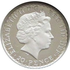 20 Pence - Elizabeth II 4th portrait, 1/10 oz Fine Silver
