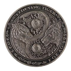 Bullion - Yin-Yang Tiger Ag Antiqued