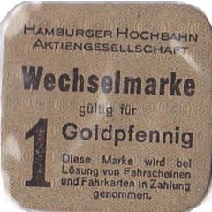 1 Goldpfennig - Hamburg-Hochbahn Transit Token