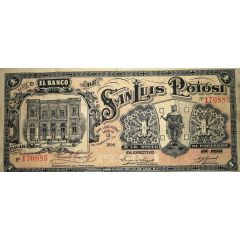 1 Peso El Banco de San Luis Potosi