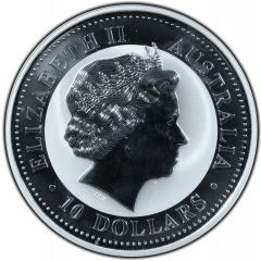 10 Dollars - Elizabeth II 4th Portrait - Australian Kookaburra - Silver Bullion Coin
