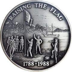Medal - Raising the Flag Bicentenary 1788 - 1988, CuNi Antiqued