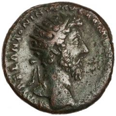 Dupondius - Marcus Aurelius TR POT XIX IMP II COS III S C, Felicitas