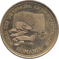 Official Licensed Medallion - France 98 World Cup Romania