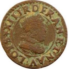 Denier Tournois - Louis XIII Poitiers mint, 2nd type