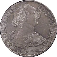 8 Reales - Carlos IV Numeral IIII, Carlos III portrait