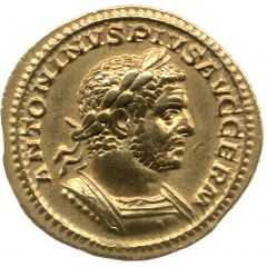 Aureus - Caracalla VIC PART P M TR P XX COS IIII P P, Victory