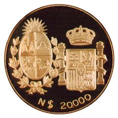 20 000 Nuevos Pesos Visit of Spanish King and Queen