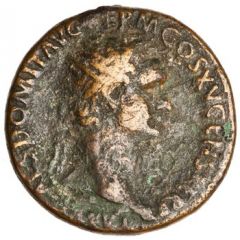 Dupondius - Domitian FORTVNAE AVGVSTI S C, Fortuna