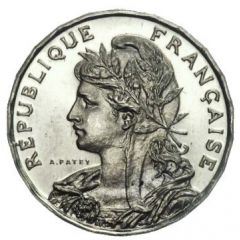 2 Francs pattern au type de la 25 centimes Patey, listel bas, lourd
