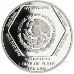 5 Nuevos Pesos Lápida Tumba de Palenque - 1 oz Silver Bullion