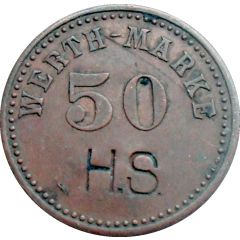 50 Pfennig Werth-Marke, Countermarked `H.S.`