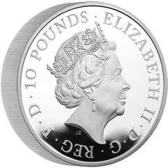 10 Pounds - Elizabeth II Posthumous, Yale of Beaufort, Silver Piedfort