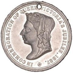 Medal - Victoria Golden Jubilee, Worcester, white metal