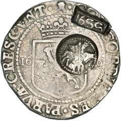 Jefimok Rouble - Alexey Mikhailovich Countermarked over `Zeeland Rijksdaalder 1649`
