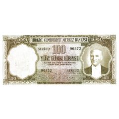 100 Lira Blue reverse