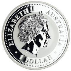 1 Dollar - Elizabeth II 4th Portrait - Year of the Rooster - Silver Gilded Coin