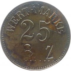 25 Pfennig Wert-Marke, Countermarked `8Z`