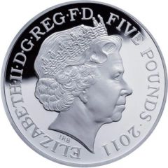 5 Pounds - Elizabeth II Royal Wedding, Platinum Piedfort