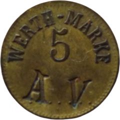 5 Pfennig Werth-Marke, Countermarked 'AV'