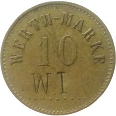 10 Pfennig Werth-Marke, Countermarked `WI`