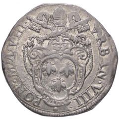 1 Testone - Urban VIII S. Peter seated, oval shield