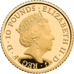 10 Pounds - Elizabeth II 5th portrait, 1/10 oz Fine Gold