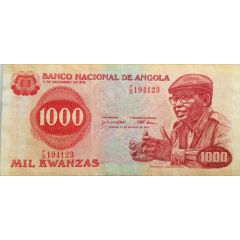 1000 Kwanzas With date of Independence