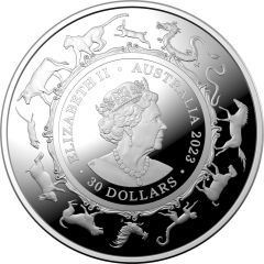 30 Dollars - Elizabeth II Posthumous, 6th Portrait - Year of the Rabbit, Silver Bullion