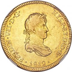 4 Escudos - Fernando VII Small Draped Bust