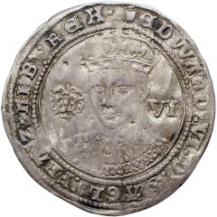 6 Pence - Edward VI 3rd period, fine silver, London mint