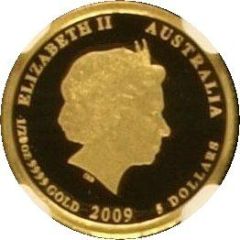 5 Dollars - Elizabeth II 4th Portrait - Australian Kookaburra - Gold Set