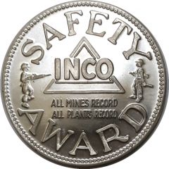 Safety Award Medal - Inco mines Sudbury, Ontario