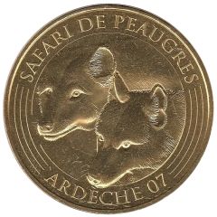 Jeton touristique - Monnaie de Paris - Safari de Peaugres - Loups