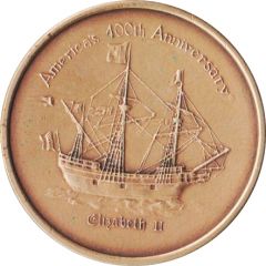Token - America`s 400th Anniversary Roanoke Voyages, North Carolina `Elizabeth II`