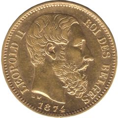 20 Francs - Léopold II finer beard