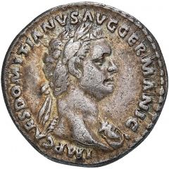 Denarius - Domitian P M TR POT III IMP V COS X P P, Minerva