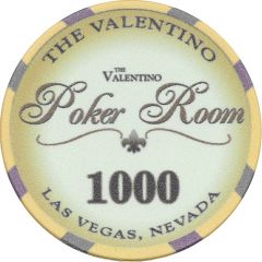 1000 Dollar Poker Chip - The Valentino Poker Room Las Vegas, Nevada