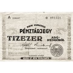 10 000 Adópengő Tax note