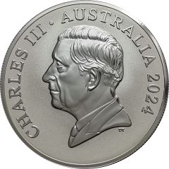 1 Dollar Charles III - 1st Portrait - Silver Kangaroo, Desert Life