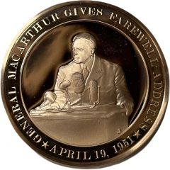 Medal - History of the United States General MacArthur gives Farewell Address