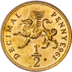 1/2 Decimal Penny Uniface Pattern