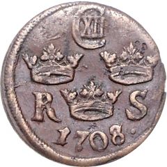 ⅙ Öre Silvermynt - Charles XII Type I